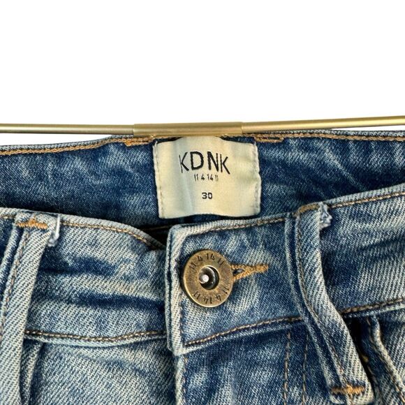 KDNK Skinny Jeans 30 Blue Distress Ripped Stacked  226 - Picture 3 of 11